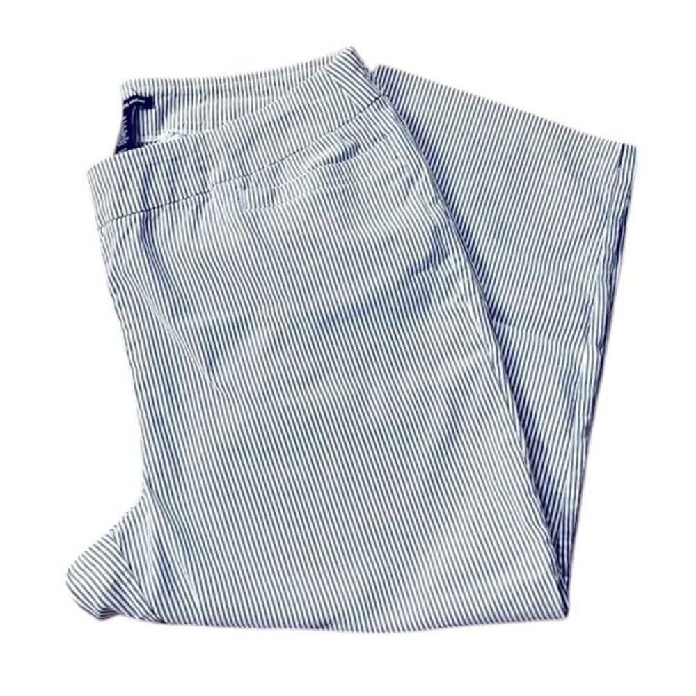 Zac and Rachel Capri Pull On Strech Blue and White Stripe Size 18W